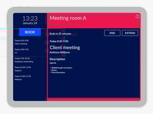 iPad Meeting Room displays Occupied.