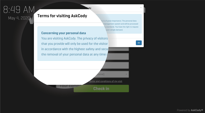 AskCody-Visitor-Management-Check-in-screen-Terms-&-Conditions-2