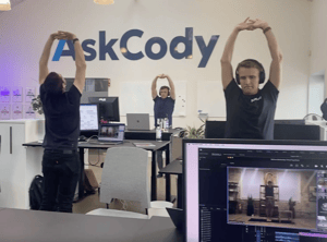 Company yoga session