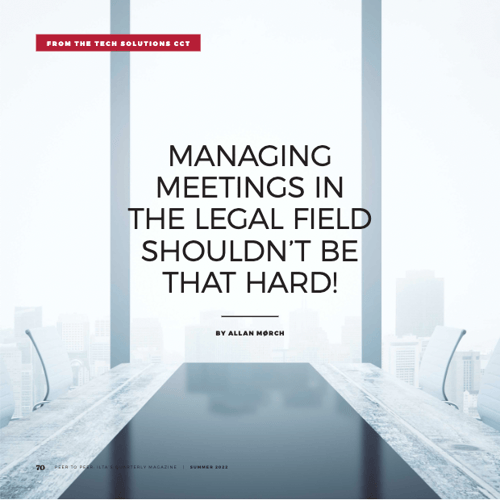 ILTA summer issue white paper managing meeting in the legal field shouldnt be that hard
