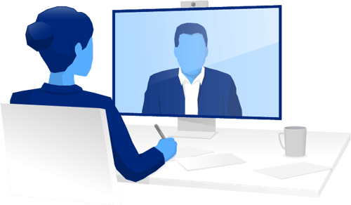 Virtual meeting, online meeting, illustration