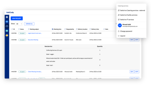 Overview of all service requests in the AskCody Services portal.