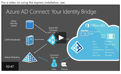 azure ad conect help video from microsoft