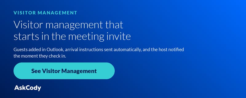 Visitor management that starts in the meeting invite. See AskCody Visitor Management