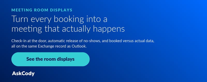 Turn every booking into a meeting that actually happens. See the AskCody meeting room displays
