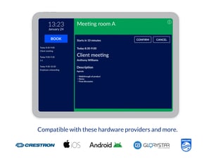 Meeting room and Conference room display in multiple devices.