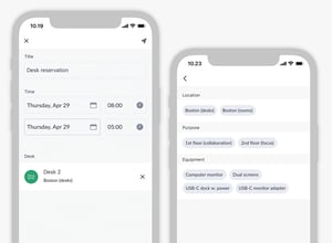 Mobile App Desk Booking Overview