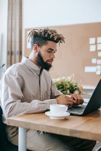 man working on computer